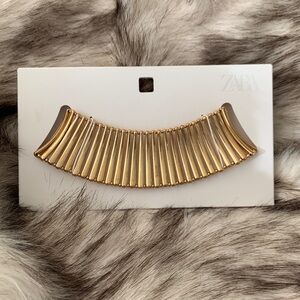 Zara Metallic Gold Choker Necklace
